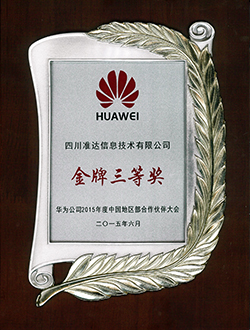 2015年度中国地区部合作伙伴大会金牌三等奖